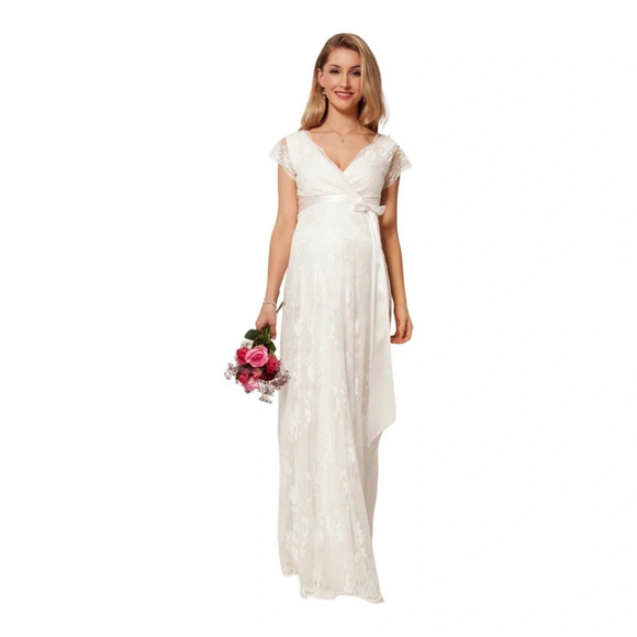 Tiffany Rose Eden Maternity Wedding Gown Ivory Dream  Lace Dress NWOT - Picture 10 of 11